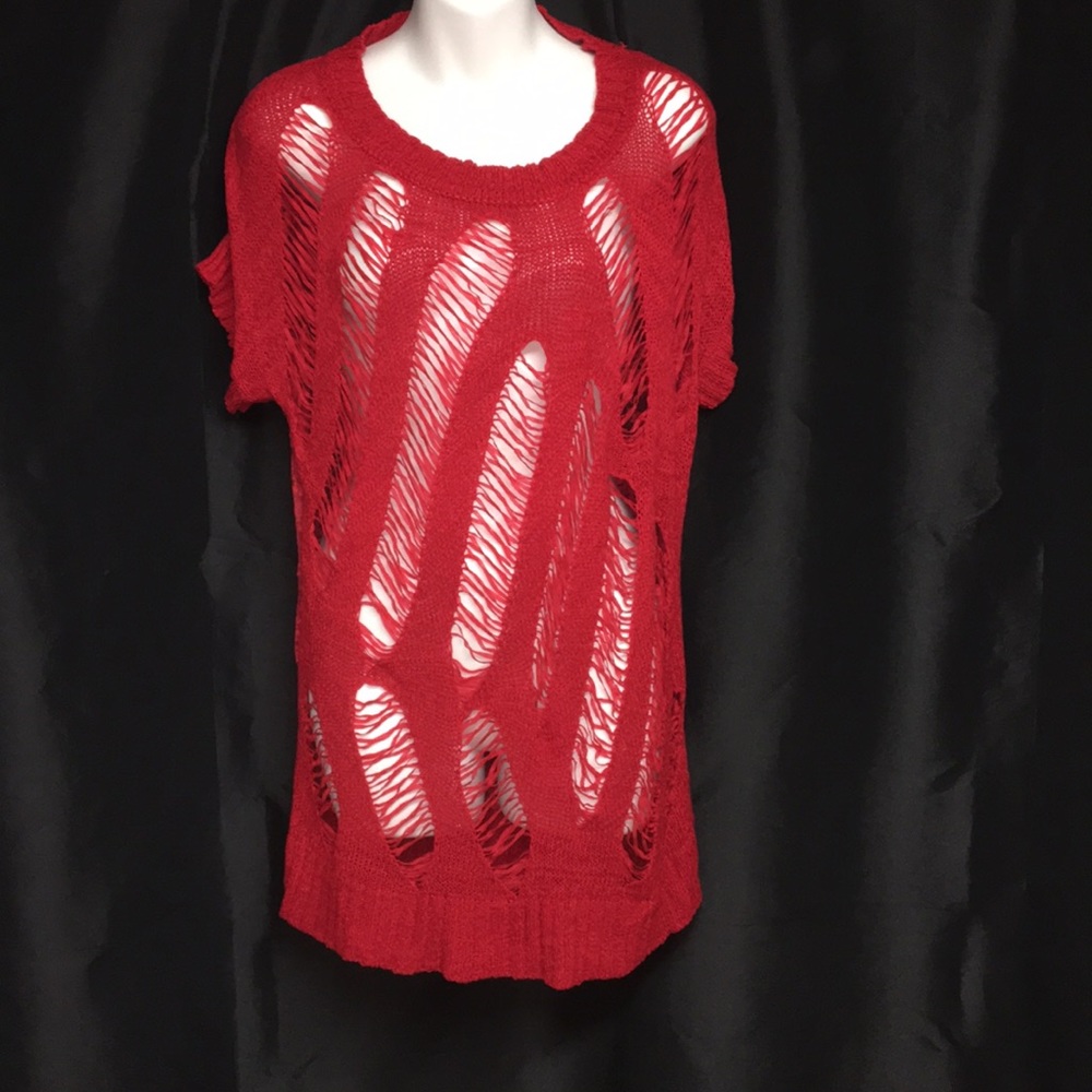 Beautiful red lace sassy top nwot